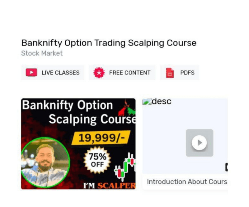 INFO KATTA New Bank Nifty Option Trading Scalping course