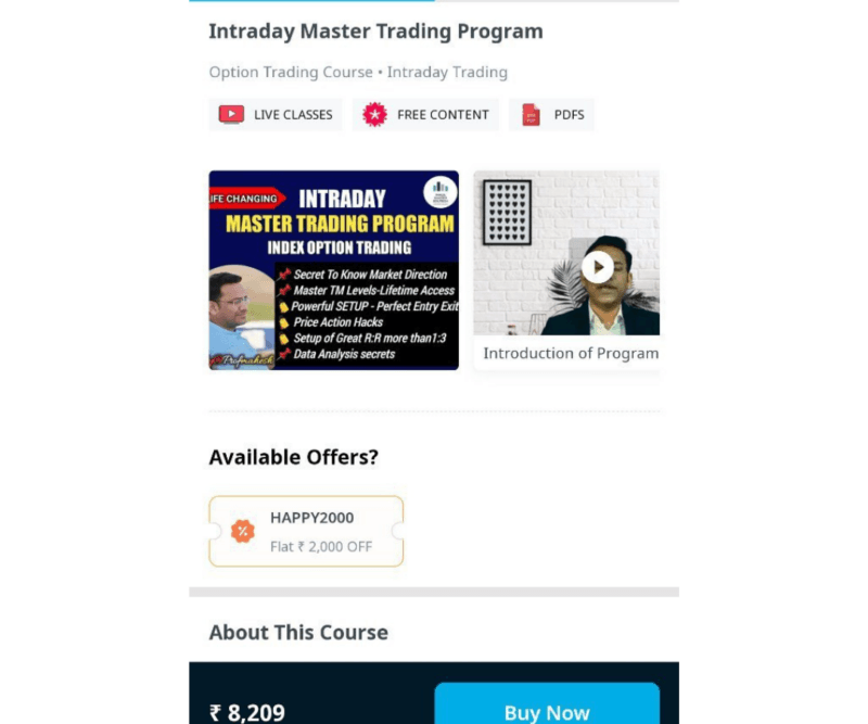 TradeMaster Edutech Intraday Master Trading Program