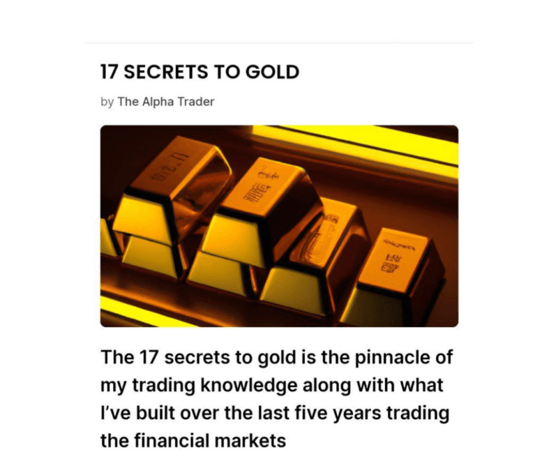 17 secrets to gold The Alpha Trader